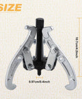 Beefy 3 Jaw Gear Puller Removal Tool Kit For Bearings, Gears, Pulleys And Flywheels, Adjustable Gear Extractor, front view.