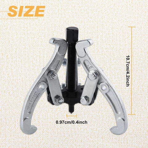 Beefy 3 Jaw Gear Puller Removal Tool Kit For Bearings, Gears, Pulleys And Flywheels, Adjustable Gear Extractor, front view.