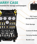 All In One Hydraulic Pressure Test Kit With Five Gauges 10 To 600 Bar And 150 To 10000 PSI 13 Test Couplings in carry case