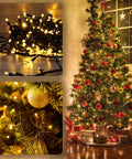 2 Pack 480 LED Solar String Lights For Outside 170 Ft Outdoor Christmas Lights With 8 Modes And Memory Function on Xmas tree
