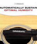 Guitar Humidifier Pack With Two Way Humidification System in guitar soundhole with logo, for automatic humidity control.