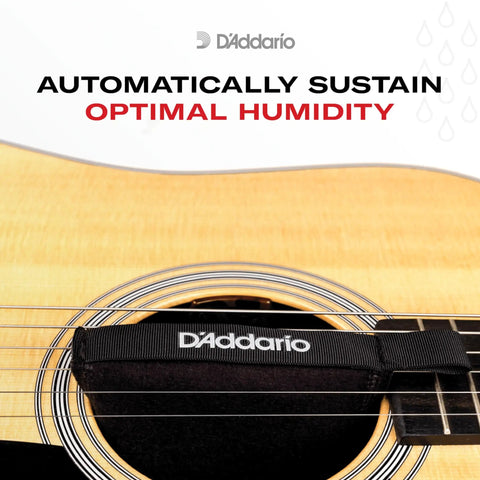 Guitar Humidifier Pack With Two Way Humidification System in guitar soundhole with logo, for automatic humidity control.
