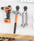 Heavy Duty Magnetic Hooks Set Of 3 For Garage And Workshop Industrial Grade Hangers To Hold Hammer Tools Drills Garden Hose And More Rubber Coated To Prevent Scratches On Surfaces For Indoor Or Outdoor Use holding tools on pegboard