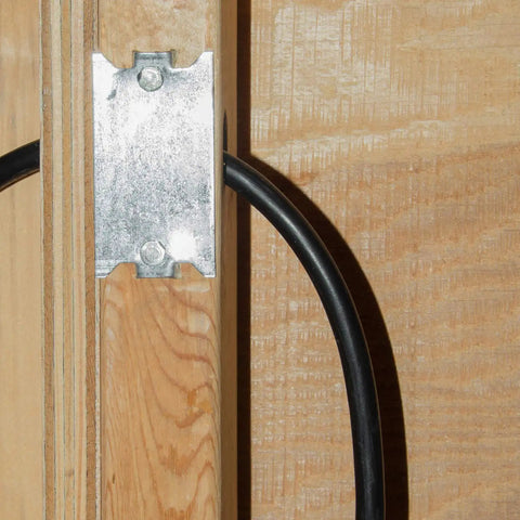 Saf Te Plate Protectors For Cables And Plastic Pipes, One And A Half Inch By Six Inch, 50 Count on wood stud with cable