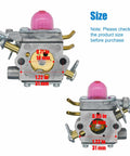 330LK Carburetor Tune Up Kit for Husqvarna 130L 130C Weedeater Trimmer Replacement Kit with measurements and primer bulb.