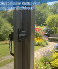 Two Pack Storm And Screen Door Push Button Latch Set For 5/8 To 1-1/4 Inch Thick Doors, black finish latch on garden door