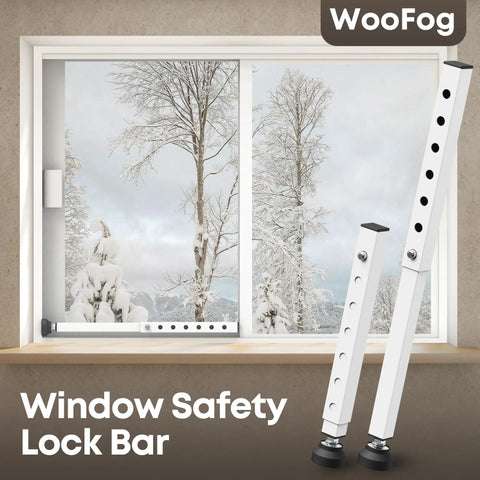 Adjustable Inside Window Security Bar For Horizontal And Vertical Sliding Windows Extends 11 To 18 Inches White Finish Easy Install
