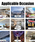 Grid of images showing various settings including shop, hotel, stadium, office, home, store, train station, bar, and car shop.