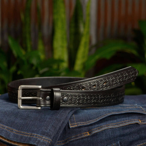 Men's Leather Belt 1.5 Inch Wide For Work Casual And Dress Black Brown Or Caramel Tan Colors Durable Everyday Belt For Men
