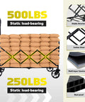Heavy Duty Collapsible Wagon Cart Built Tough With Fold Out Table 500 Lb Capacity 230L Large Wagon With 360 Degree Swivel Brakes Wheels And 2 Cup Holders Portable Utility Cart For Shopping Camping Beach Garden And Fishing loaded with sandbags
