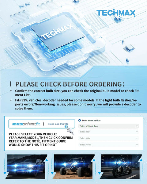 TechMax vehicle fit guide for Hella Bright H13 Led Bulbs with Turbo Cooling Fan Wireless H13/9008 Fog Light Kit.
