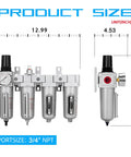 Three Quarters Inch NPT Four Stage Air Drying System With Particulate Filter Coalescing Filter Double Desiccant Dryers And Air Regulator