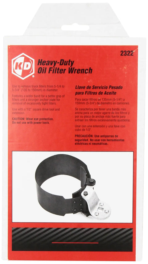 Heavy Duty Oil Filter Wrench For Trucks, Fits 5 1/4 To 5 3/4 Inches, 1/2 Inch Drive, Extra Wide 1 1/2 Inch Band For Strong Grip