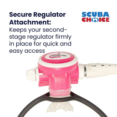 Silicone Regulator Necklace For Divers Dive Ready Secure Backup Holder Durable Design With BCD Connection 8 Inch Width 11 Inch Length