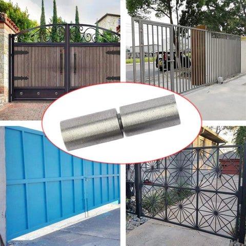 5-inch weldable barrel hinge for steel gates; close-up view showing 3/4 in pin and 1400 lb capacity (2 pcs)