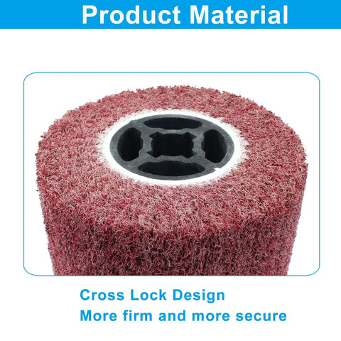 60 Grit Surface Conditioning Drum Non Woven Nylon Wheel For Wood And Metal Polishing Burnishing Finishing, close-up view
