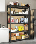 72 Inch 5 Tier Metal Wire Shelving Unit Heavy Duty Garage Storage Rack 2000 Lbs Max Capacity Reinforced Steel with kitchen items