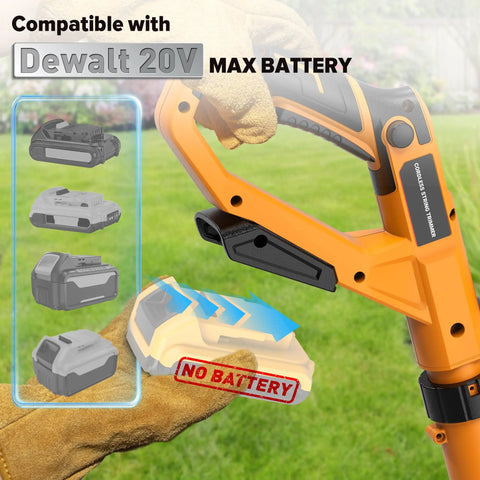 12 Inch Cordless Weed Eater No Battery Included Compatible With 20V Max Battery Automatic Line Feed 4 Spool Trimmer display