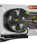 260 CFM Crawlspace Ventilation Fan With Humidistat And Thermostat IP 55 Rated 6.7 Inch Exhaust With Isolation Mesh