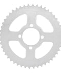 Heavy Duty High Strength Steel 420 48T Sprocket With 52mm Rear Chain Roller Kit For Electric Bicycle Go Kart Motorcycle And ATV Wear Resistant Replacement Part For Long Lasting Performance, silver sprocket front view