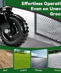 6 Inch Heavy Duty Gate Wheel With 360 Degree Swivel Roller close-up showing sturdy tire for smooth operation over mud, gravel, and uneven ground.