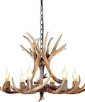 Dope Six Light Faux Antler Chandelier With Resin Deer Antlers Rustic Western Farmhouse Pendant Lamp for indoor spaces