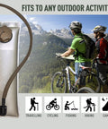Hydration Backpack 3L Water Bladder with Food Grade TPU next to cyclists with mountain view, ideal for hiking and outdoor activities