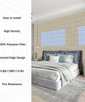 Dope Square Acoustic Wall Panels Self Adhesive 12 Pack Heavy Duty Sound Dampening Tiles For Killer Room Vibes And Knockout Noise Control Odorless Premium Design, installed in a modern bedroom.