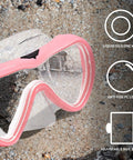 All Purpose Snorkel Mask For Kids And Adults With 180 Degree Wide View Tempered Glass Lenses Nose Cover Silicone Dive Goggles