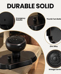 Antique Privacy Door Knob With Push Button Lock For Bedroom And Bathroom, featuring zinc alloy, oil rubbed bronze finish, vintage carving.