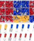 Assorted 280 Piece Electrical Cable Connectors Kit With Insulated Wire Terminals Including U Type Fork Spade Butt Ring Terminals