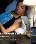 Woman sleeping with smart bulb app, Candelabra E12 LED Smart Bulbs 2 4G WiFi RGB Color Changing Lights Works With Alexa Google Home