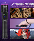365Nm UV Black Light Flashlight With LCD Display Rechargeable 30W Ultraviolet for pet urine detection and resin curing.
