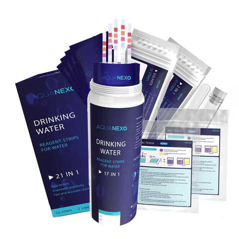 21 Parameter Drinking Water Test Strips Kit With 125 Plus 20 Strips And 2 Coliform Bacteria Tests for home use in kitchens and sinks