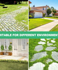 Collage of paths and lawns highlighting various areas for 6 Inch Steel Wire Weeding Knife Trimming Head Replacement use.