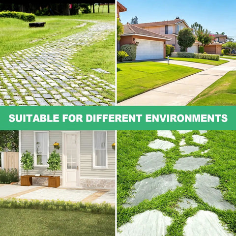 Collage of paths and lawns highlighting various areas for 6 Inch Steel Wire Weeding Knife Trimming Head Replacement use.