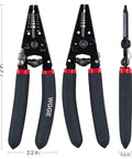 7 Inch Pro Grade Wire Stripper And Cutter For 10-20 AWG Solid And 0.8-2.6mm Stranded Wire, Built In Screw Shearer, Black Tool