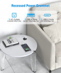 2 Inch Desk Power Grommet Outlet With 20W USB C Fast Charging And 125V 12A Recessed Flush Mount on table near sofa