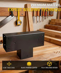 3-Way T-Shaped Pergola Brackets Kit For 6 By 6 Inch Lumber Beefy Heavy Duty Galvanized Steel With Matte Black Finish in workshop