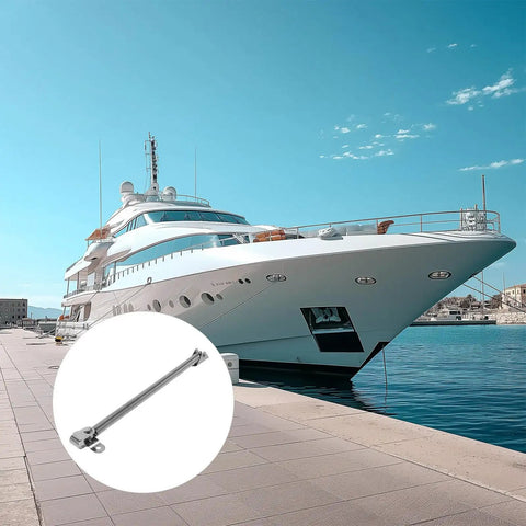 Stainless Steel Hatch Lid Support Spring For Small Boats And Storage Boxes, Beefy Heavy Duty Spring Return Hardware That Keeps Lids Open Securely For Easy Daily Maintenance, Boating, And Marine Deck Locker Use, stainless steel hatch spring on yacht dock