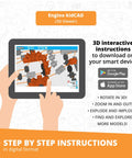Hands On Programmable STEM Robot Kit For Kids 9 Plus With 2 Infrared Sensors 2 Motors Bluetooth Connectivity Simple Coding Software Expandable And Reconfigurable Robotics Project Gift For Boys And Girls 3D viewer app instructions on tablet
