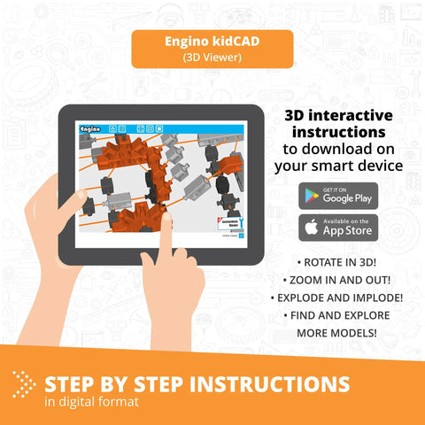 Hands On Programmable STEM Robot Kit For Kids 9 Plus With 2 Infrared Sensors 2 Motors Bluetooth Connectivity Simple Coding Software Expandable And Reconfigurable Robotics Project Gift For Boys And Girls 3D viewer app instructions on tablet