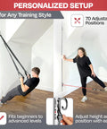 Kickass Aluminum Wall Mounted Fitness Anchor Platform For Heavy Lifting And Muscle Sculpting Adjustable Home Gym Rig With Legit 300 Pound Capacity And Super Quick Install showing two people using adjustable resistance straps.