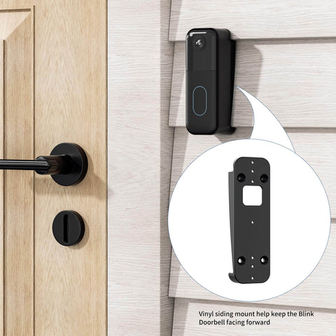 Vinyl Siding Mount For All New 2nd Gen Video Doorbell Camera, Adjustable Corner Wedge Kit on 4 Inch Vinyl Siding, Black