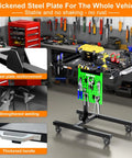 Mobile Adjustable Height Work Table On Wheels With Rolling Tray For Mechanics, Garages, Height Adjustable From 36 To 50 Inches