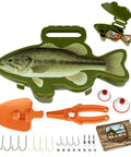Beginner Fishing Tackle Box Kit With 25-Piece Multi-Species Gear For Bass Panfish Trout Includes Hooks Weights Bobbers
