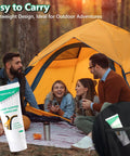 Zipper Lubricant For Plastic And Metal With Silicone Grease And Applicator Brush, camping scene with orange tent.