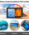 Kickass Durability 10.1 Inch Rugged Tablet Running Windows 10 with military-grade durability and IP65 waterproof protection.