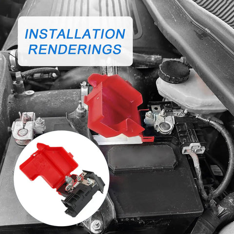 Heavy Duty Battery Terminal End Circuit Breaker Replacement For Da8z14526A shown installed on a Ford battery.