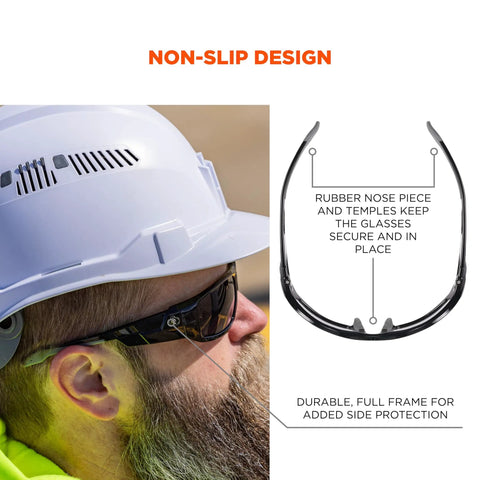 Skullerz Odin Safety Sunglasses With Polarized Lenses, ANSI Z87.1 Impact Resistant, Built Tough Full Frame, Non Slip Grip, Anti Fog, UV 400 Protection For Work And Outdoor Adventures